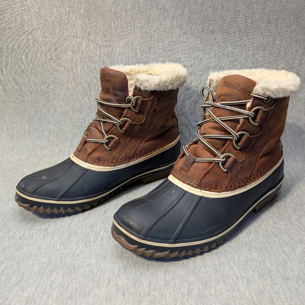 Wind River Leather Waterproof Boots Women's 8 Brown Black T-Max 400 Insulated